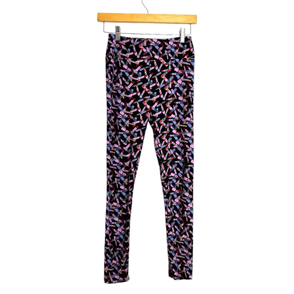 NWT LuLaRoe Lipstick Print Leggings OS One Size Soft Multicolor Makeup Aesthetic